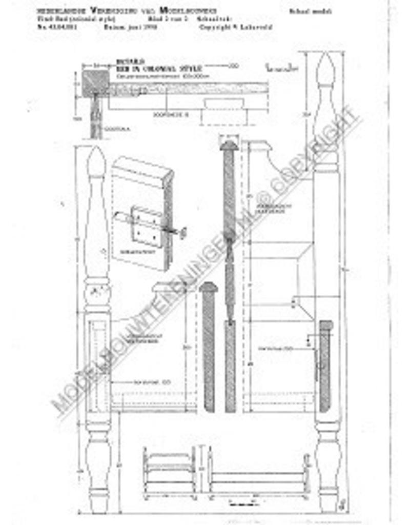 MBT Bed in colonial stijl - Bouwtekening Schaal 1 : N/A (45.04.001)