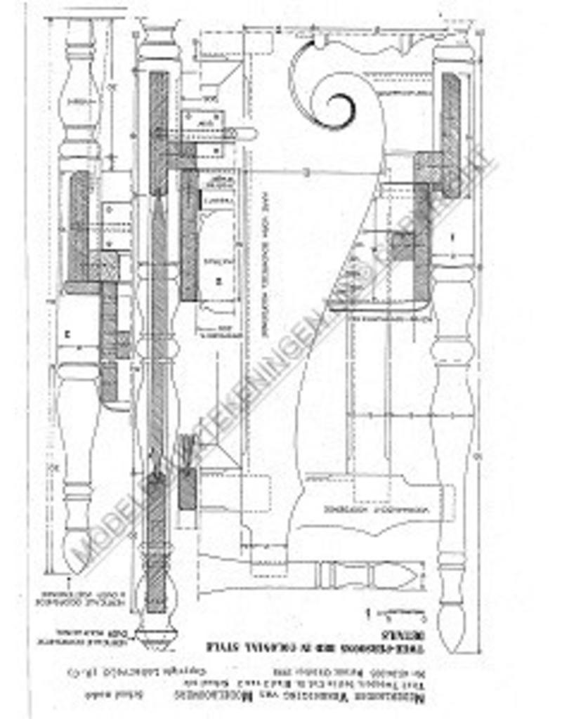 MBT Tweepersoonsbed in colonial stijl - Bouwtekening Schaal 1 : N/A (45.04.003)