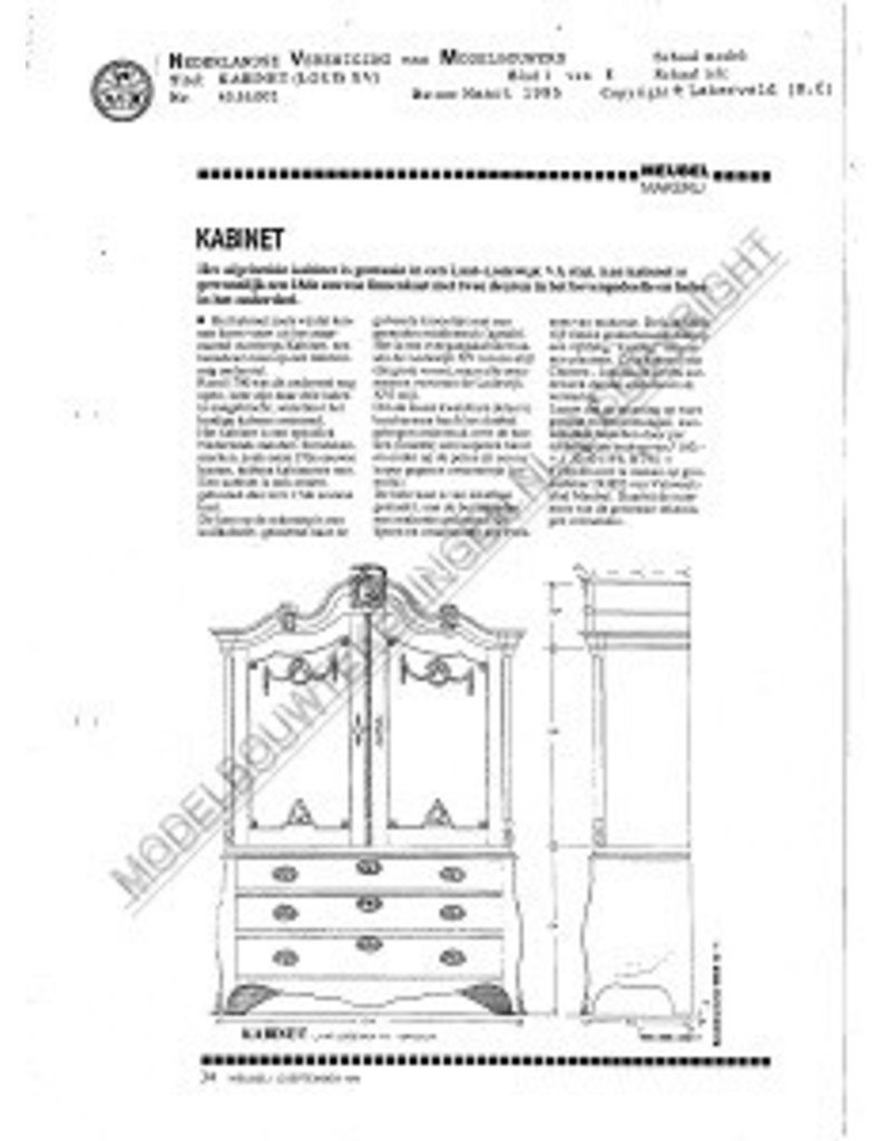 MBT Kabinet (laat Louis XV) - Bouwtekening Schaal 1 : N/A (45.16.002)