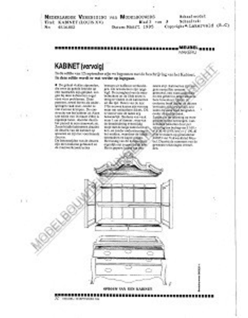 MBT Kabinet (laat Louis XV) - Bouwtekening Schaal 1 : N/A (45.16.002)