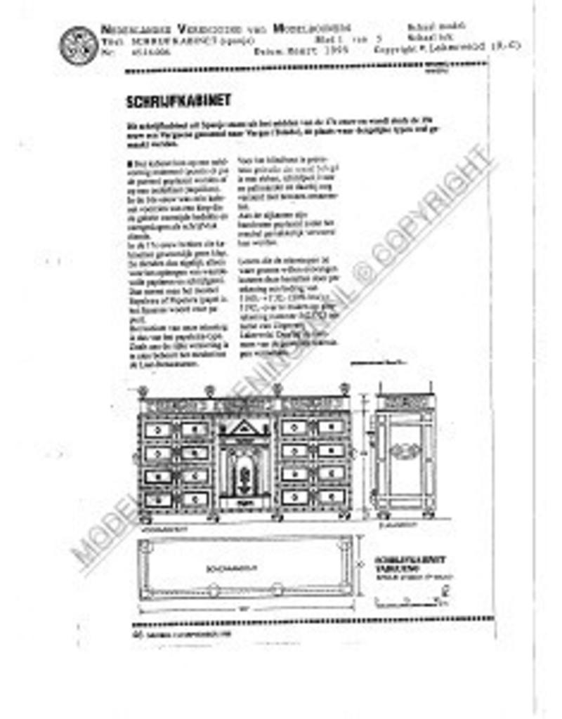 MBT Spaans schrijfkabinet - Bouwtekening Schaal 1 : N/A (45.16.006)
