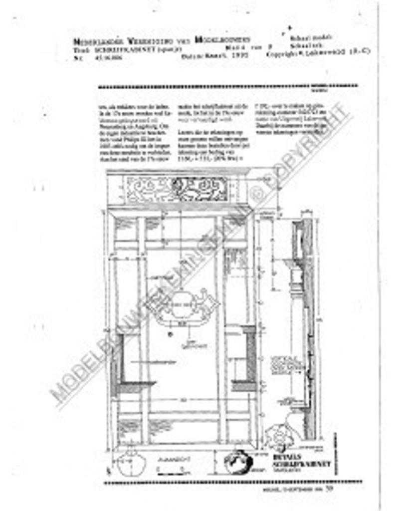 MBT Spaans schrijfkabinet - Bouwtekening Schaal 1 : N/A (45.16.006)