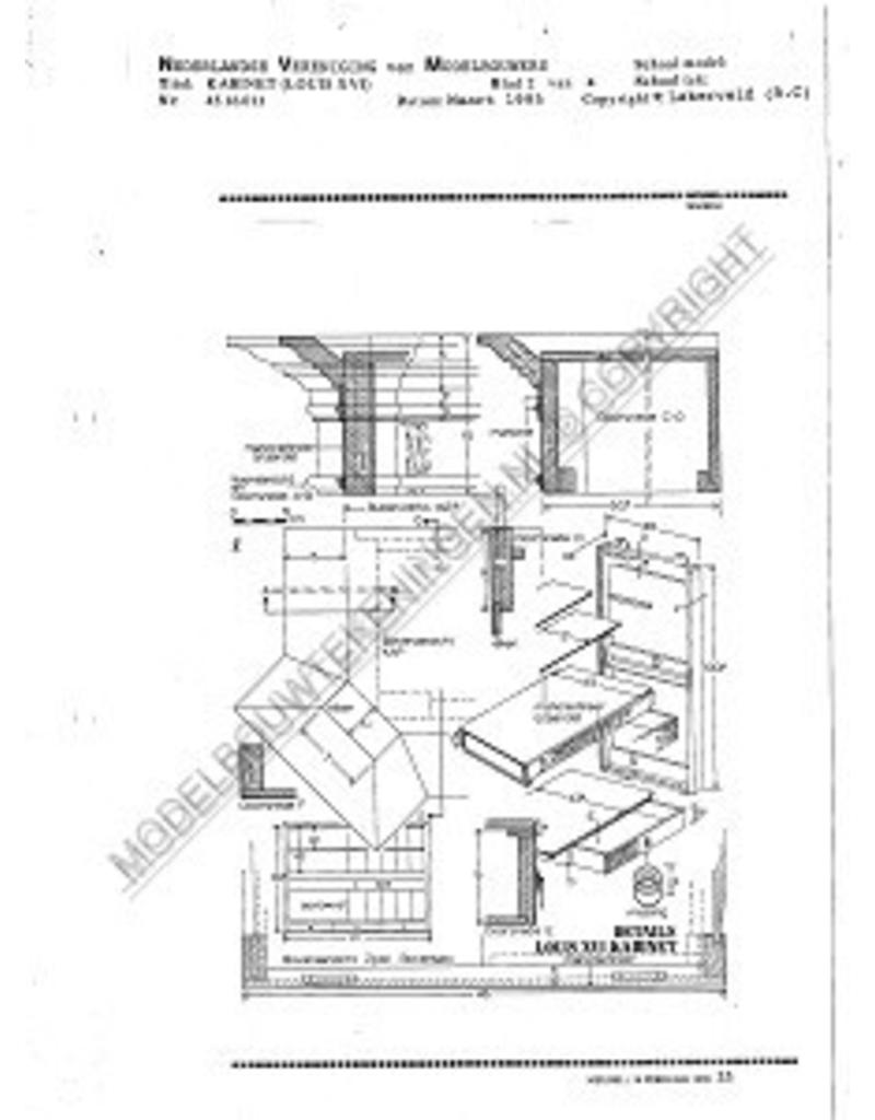 MBT Queen Anne Tischschrank - Bauzeichnung Maßstab 1 : N/A (45.16.014)