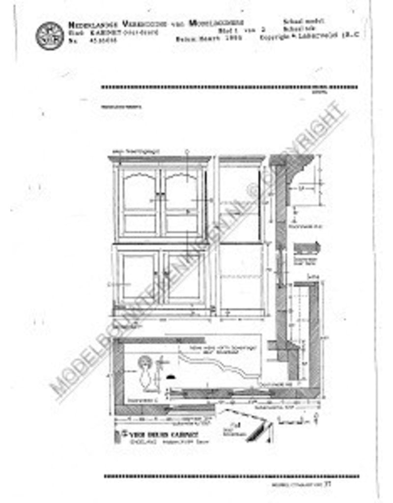 MBT Vierdeurs kabinet - Bouwtekening Schaal 1 : N/A (45.16.018)