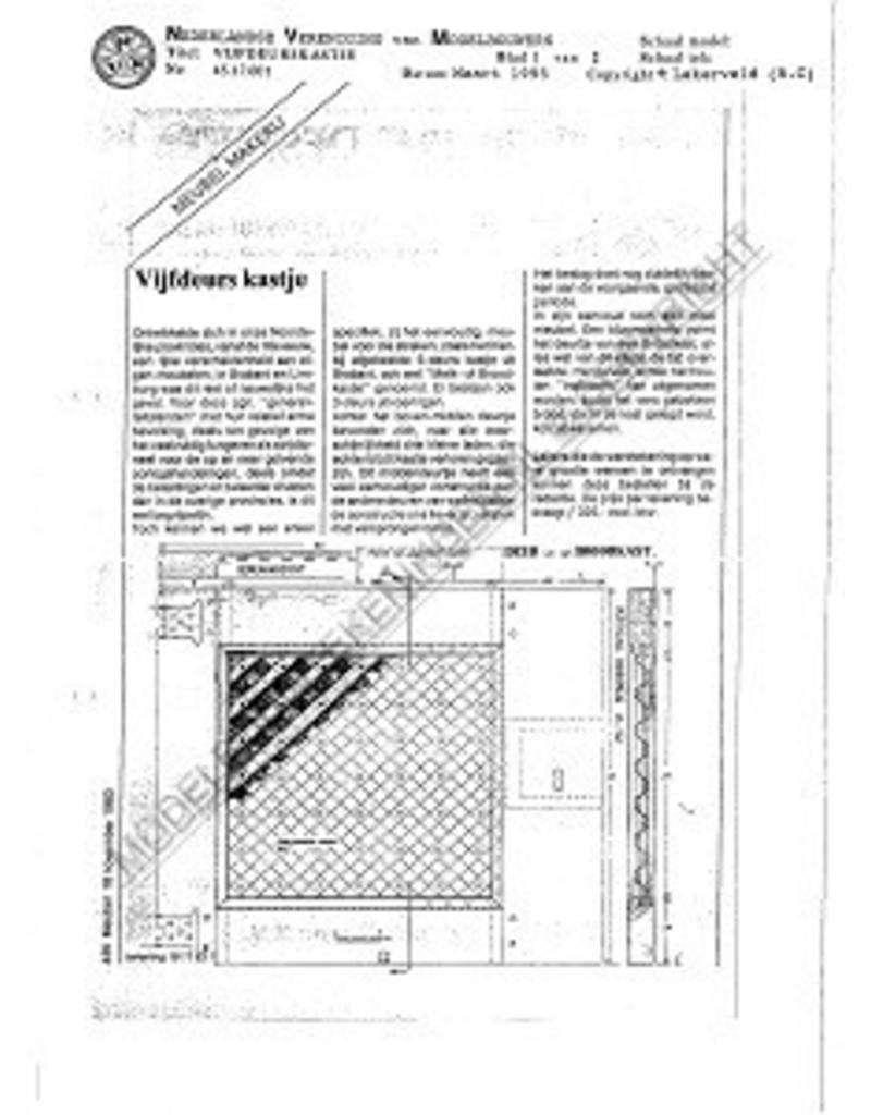 MBT Vijfdeurs kastje - Bouwtekening Schaal 1 : N/A (45.17.001)