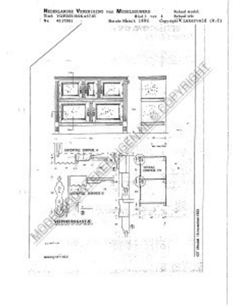 MBT Vijfdeurs kastje - Bouwtekening Schaal 1 : N/A (45.17.001)