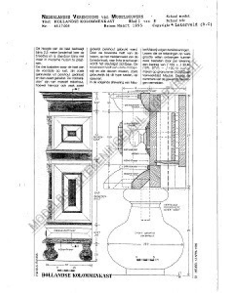 MBT Hollandse kolommenkast - Bouwtekening Schaal 1 : N/A (45.17.005)