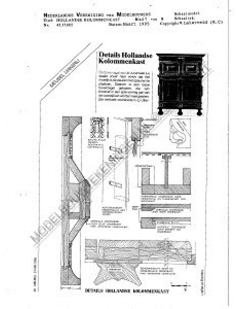 MBT Hollandse kolommenkast - Bouwtekening Schaal 1 : N/A (45.17.005)