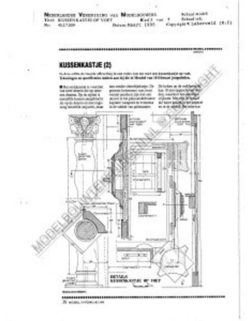 MBT Kussenkast op voet - Bouwtekening Schaal 1 : N/A (45.17.009)