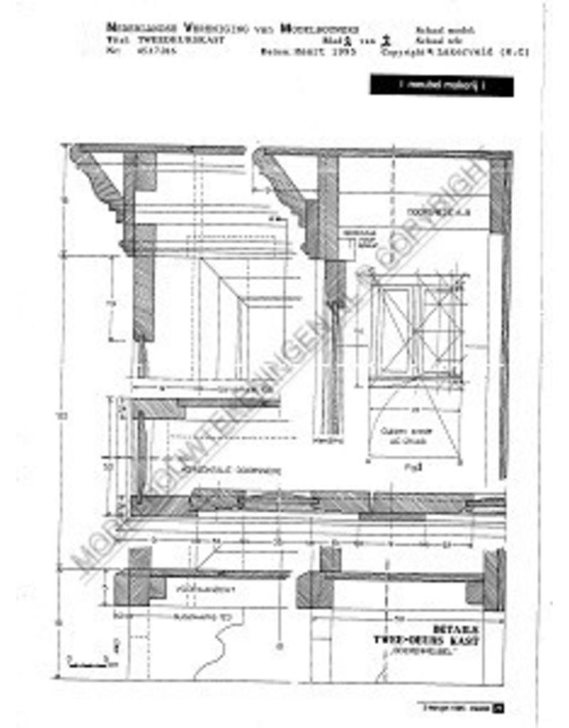 MBT Linnenkast in colonial stijl - Bouwtekening Schaal 1 : N/A (45.17.017)
