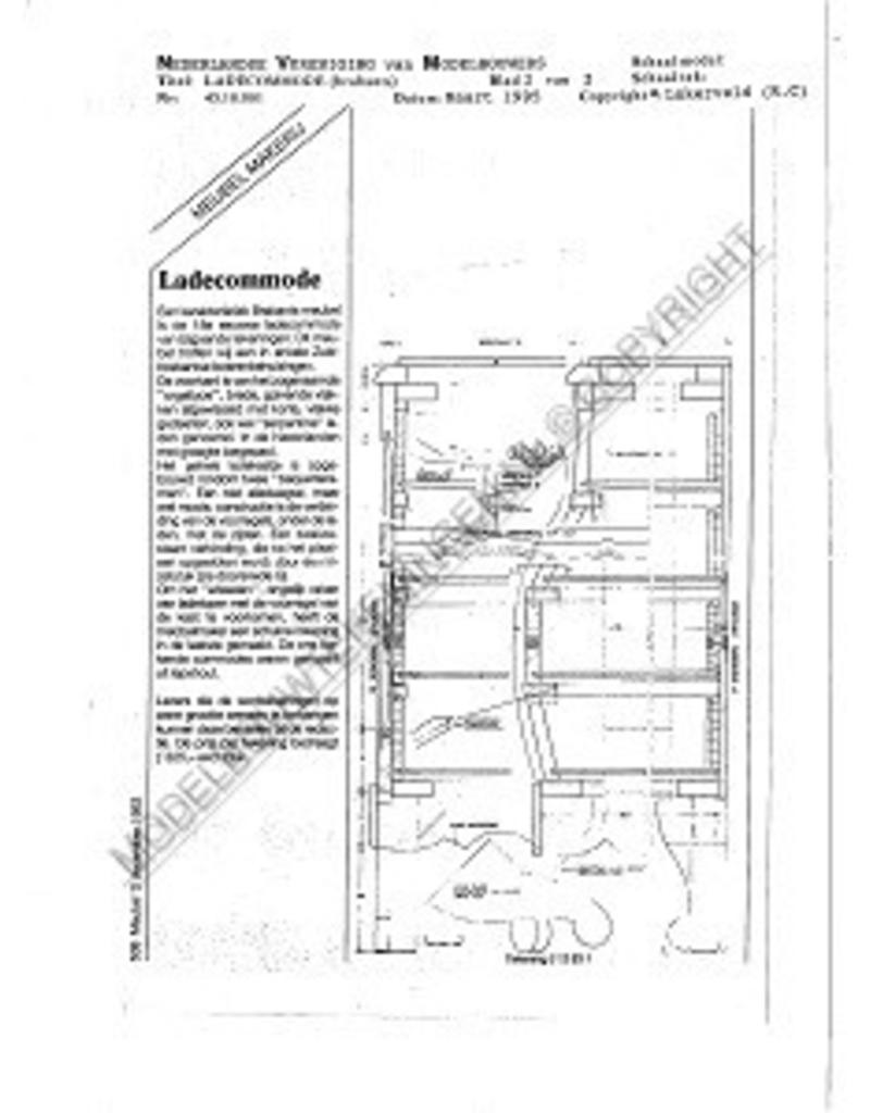 MBT Schubladenkommode - Bauzeichnung Maßstab 1 : N/A (45.18.003)