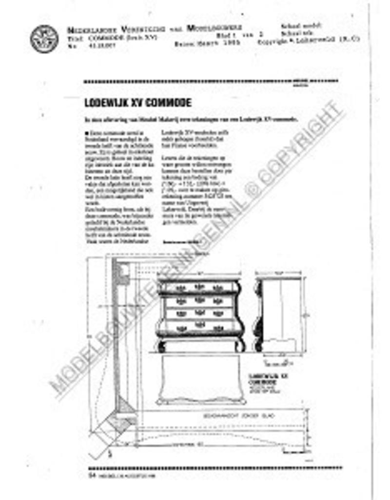 MBT Louis XV commode - Bouwtekening Schaal 1 : N/A (45.18.007)