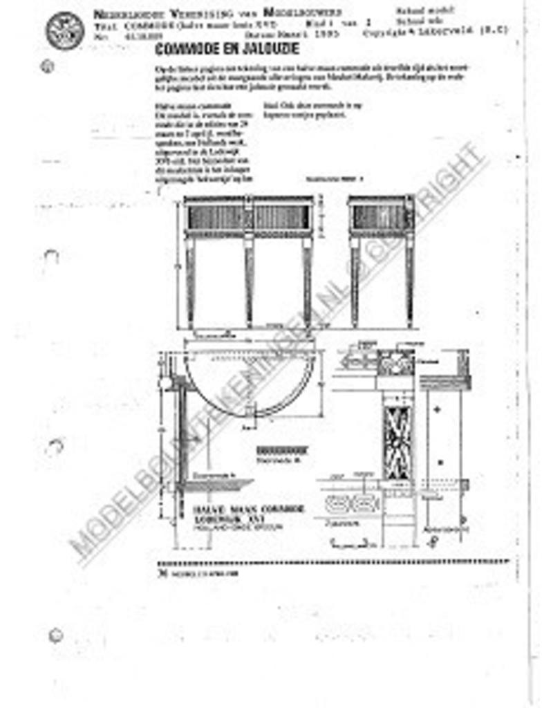MBT Louis XVI halve maan commode - Bouwtekening Schaal 1 : N/A (45.18.009)