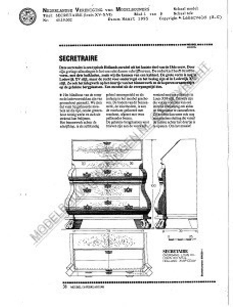 MBT Louis XV-XVI secretaire - Bouwtekening Schaal 1 : N/A (45.19.002)
