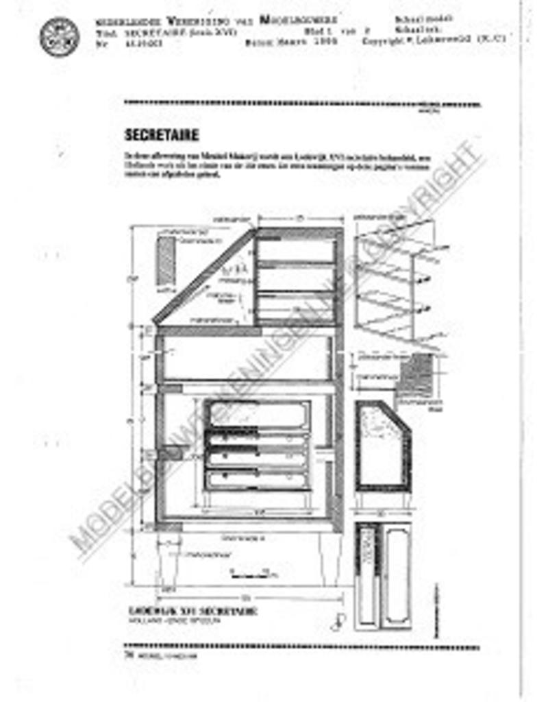 MBT Louis XVI Sekretär - Bauzeichnung Maßstab 1 : N/A (45.19.003)