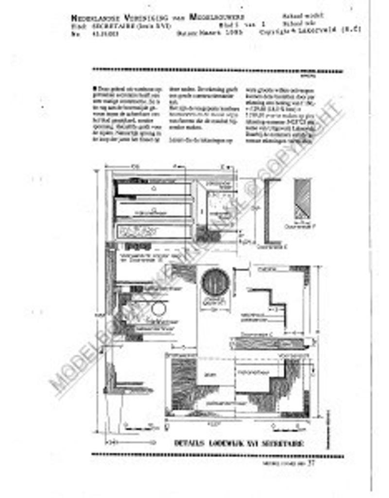 MBT Louis XVI Sekretär - Bauzeichnung Maßstab 1 : N/A (45.19.003)