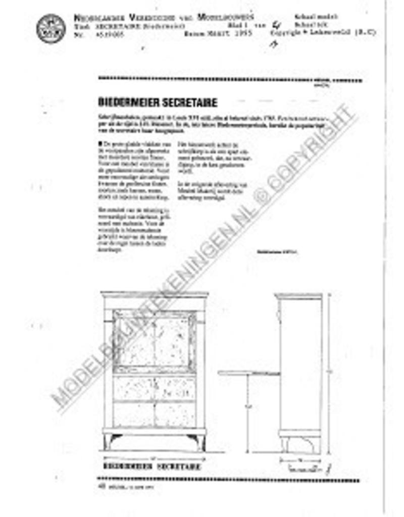 MBT Biedermeier Sekretär - Bauzeichnung Maßstab 1 : N/A (45.19.005)