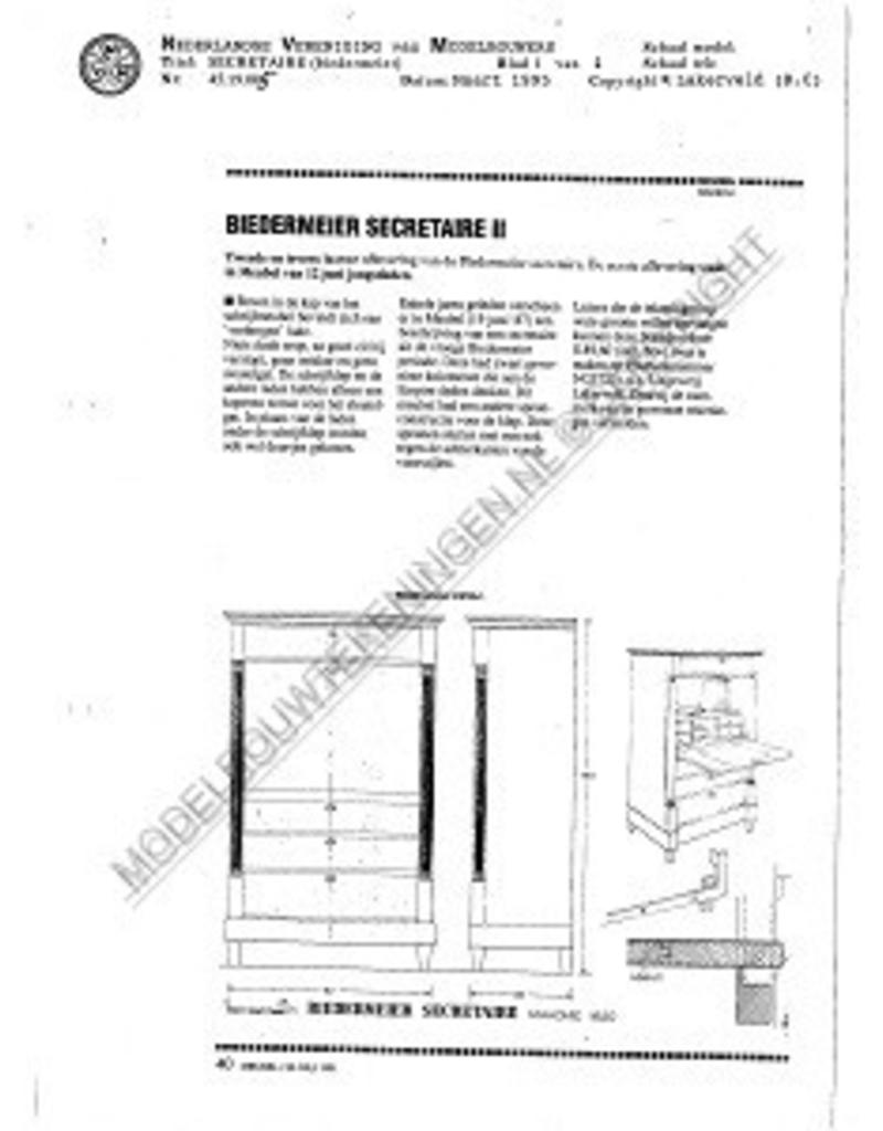 MBT Biedermeier Sekretär - Bauzeichnung Maßstab 1 : N/A (45.19.006)