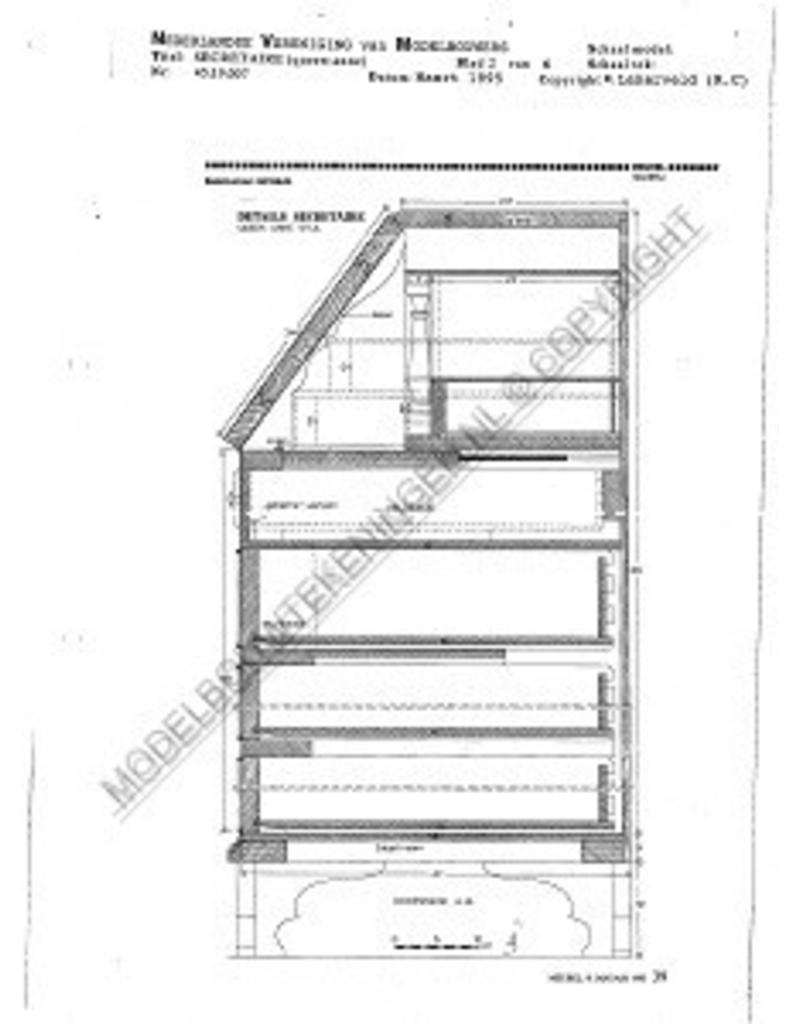 MBT Queen Anne Sekretär - Bauzeichnung Maßstab 1 : N/A (45.19.007)