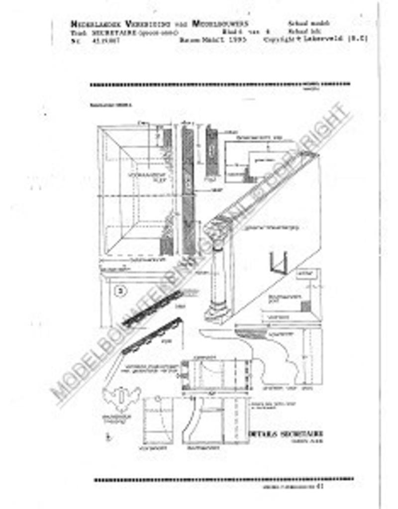 MBT Queen Anne Sekretär - Bauzeichnung Maßstab 1 : N/A (45.19.007)