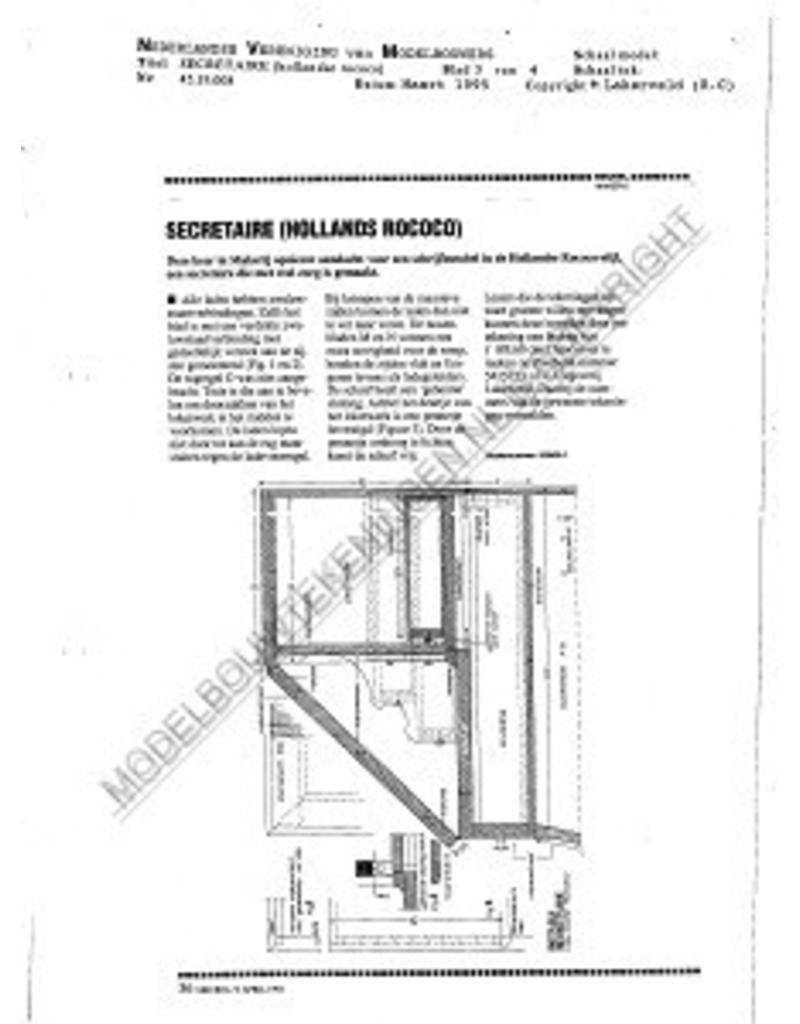 MBT Hollandse rococo secretaire - Bouwtekening Schaal 1 : N/A (45.19.008)