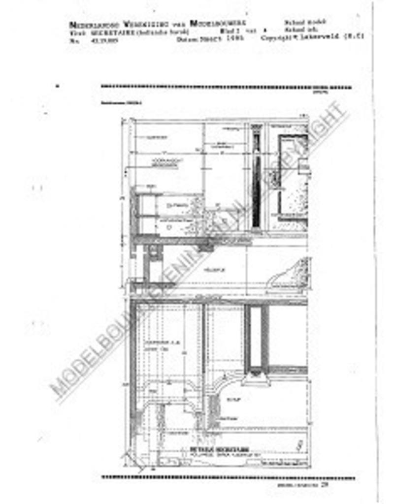 MBT Hollandse barok secretaire - Bouwtekening Schaal 1 : N/A (45.19.009)