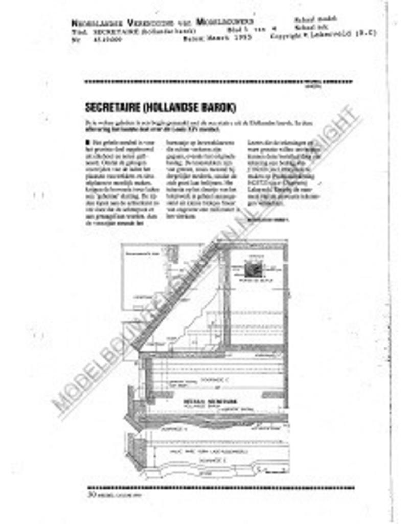 MBT Holländischer Barocksekretär - Bauzeichnung Maßstab 1 : N/A (45.19.009)