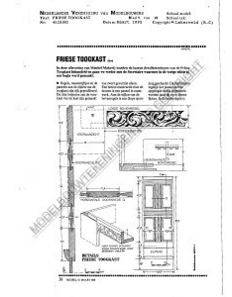 MBT Friese toogkast - Bouwtekening Schaal 1 : N/A (45.20.002)