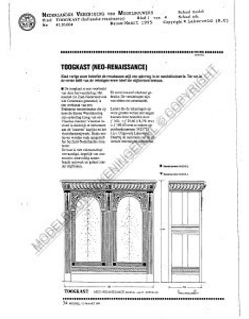 MBT Hollandse renaissance toogkast - Bouwtekening Schaal 1 : N/A (45.20.004)