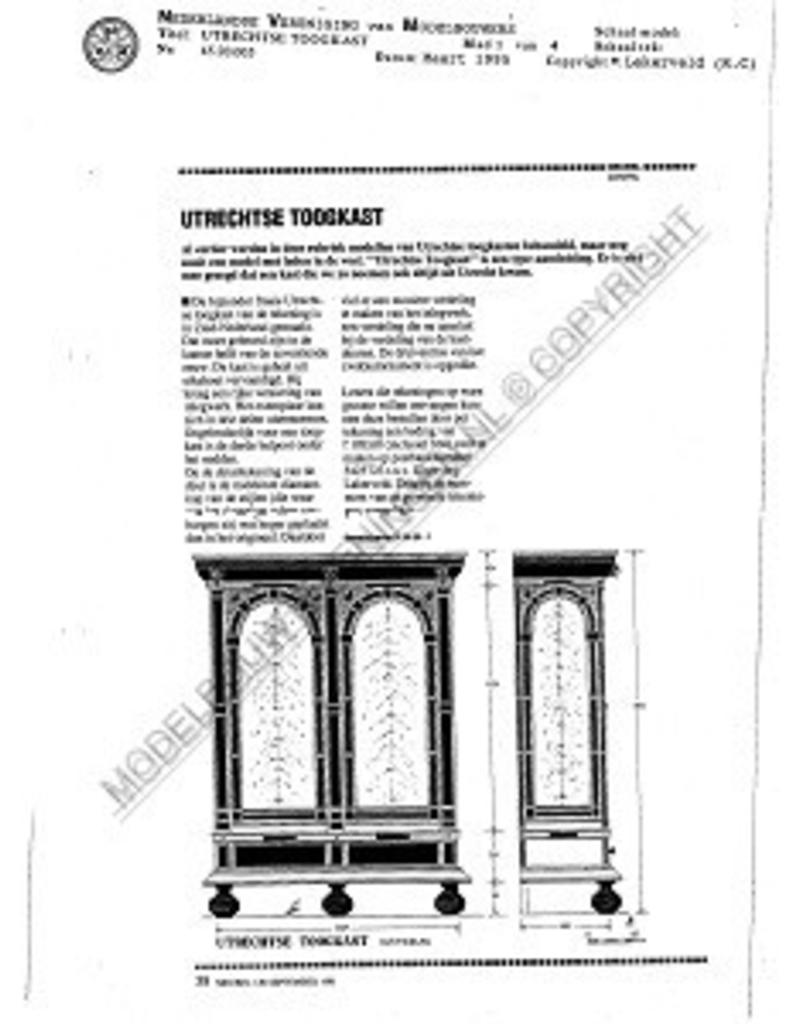 MBT Utrechtse toogkast - Bouwtekening Schaal 1 : N/A (45.20.005)