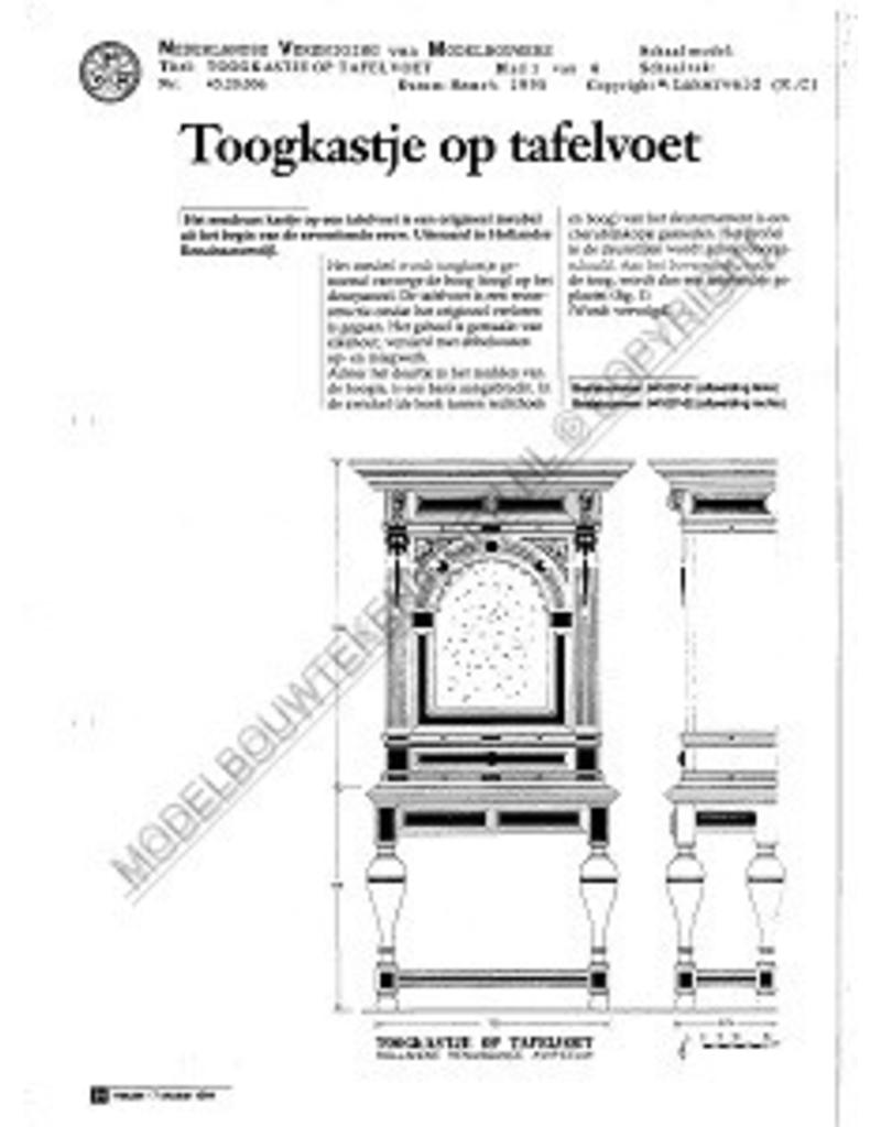 MBT Toogkastje op tafelvoet - Bouwtekening Schaal 1 : N/A (45.20.006)
