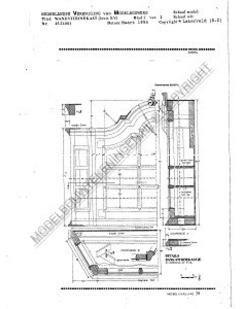 MBT Louis XV Wandvitrine - Bauzeichnung Maßstab 1 : N/A (45.21.001)