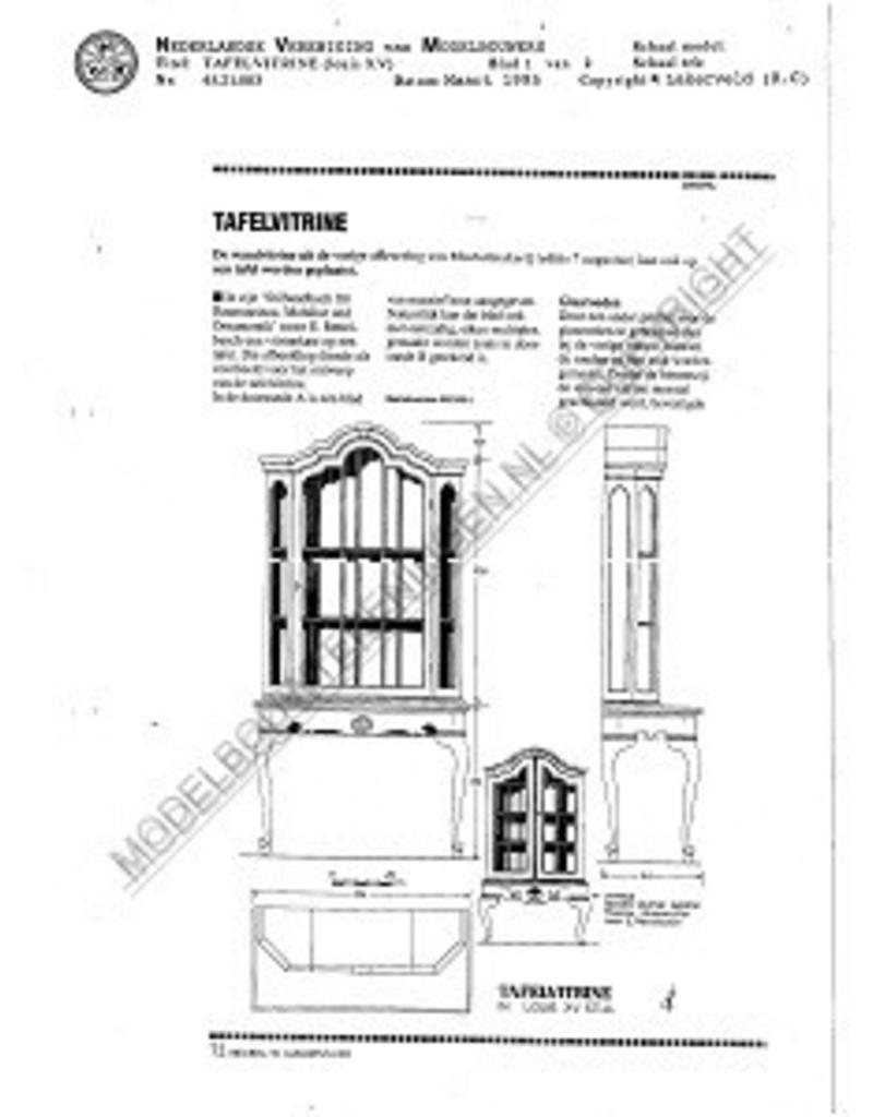 MBT Louis XV tafelvitrine - Bouwtekening Schaal 1 : N/A (45.21.003)
