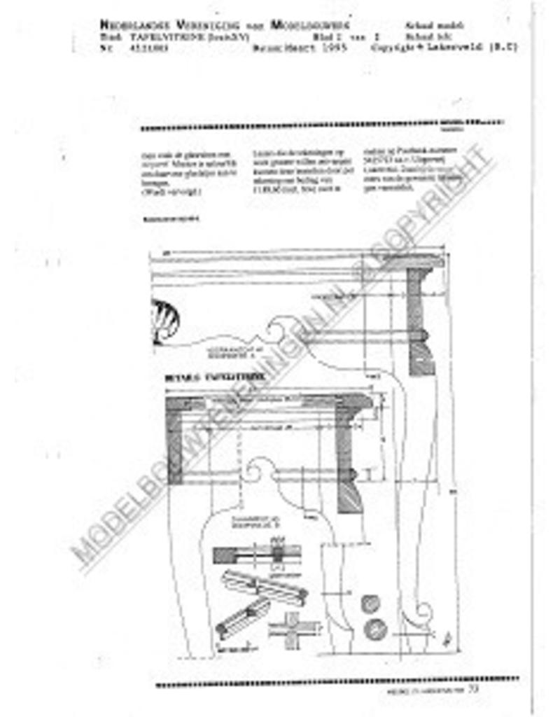 MBT Louis XV tafelvitrine - Bouwtekening Schaal 1 : N/A (45.21.003)