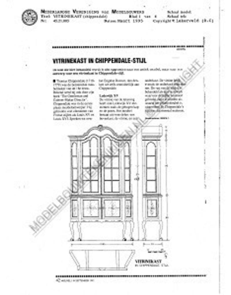 MBT Chippendale Vitrinenschrank - Bauzeichnung Maßstab 1 : N/A (45.21.005)