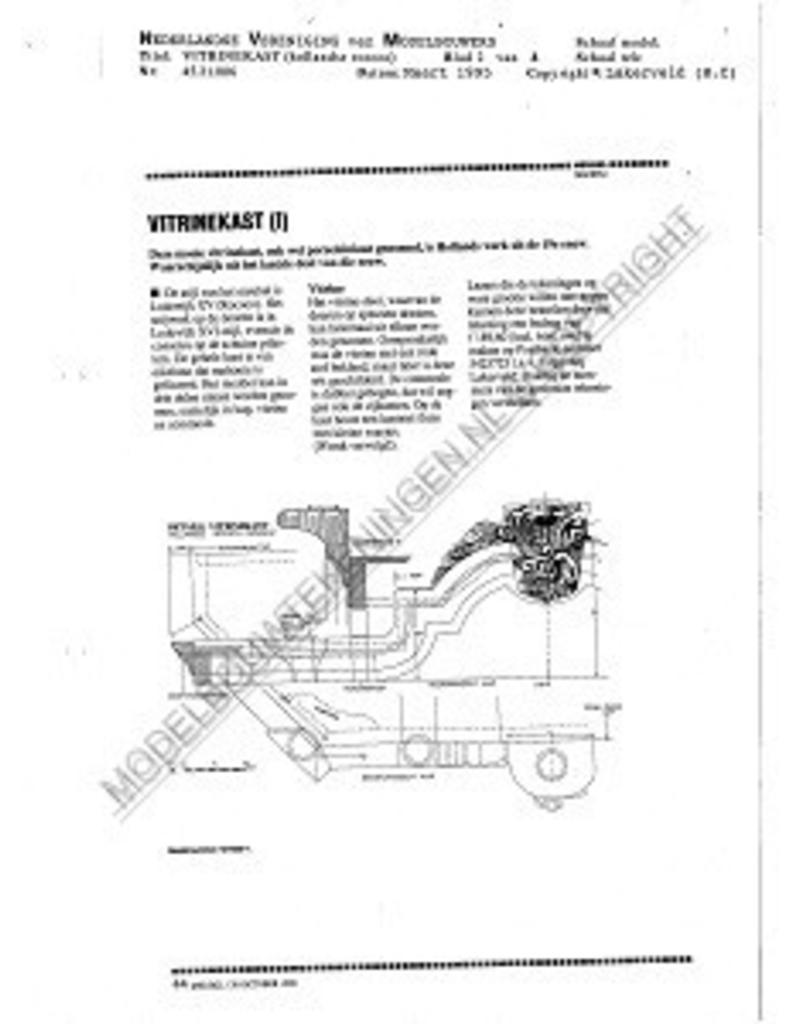 MBT Hollandse rococo vitrinekast - Bouwtekening Schaal 1 : N/A (45.21.006)