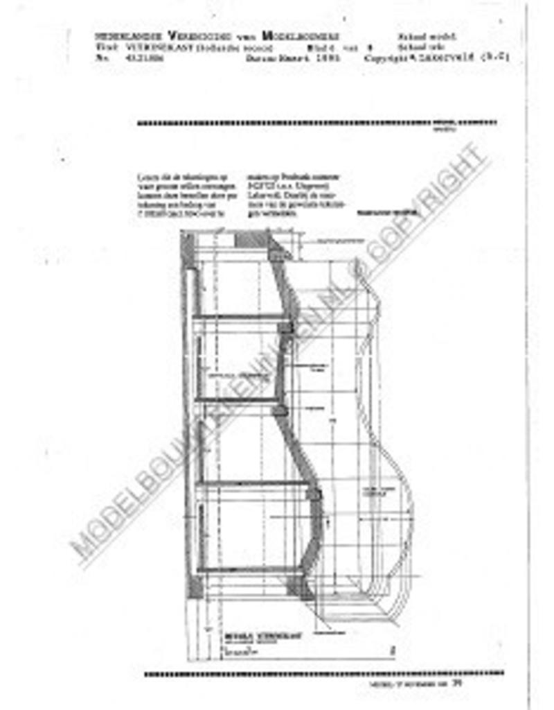 MBT Hollandse rococo vitrinekast - Bouwtekening Schaal 1 : N/A (45.21.006)
