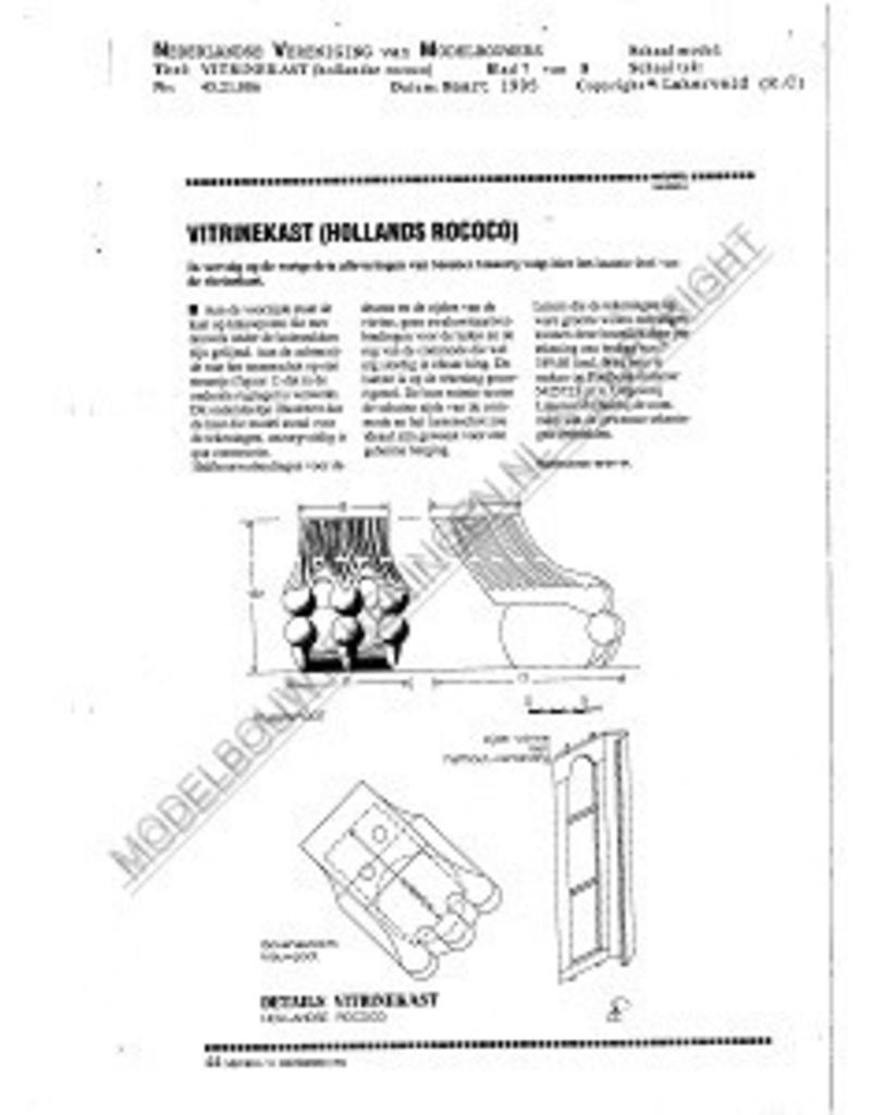 MBT Hollandse rococo vitrinekast - Bouwtekening Schaal 1 : N/A (45.21.006)