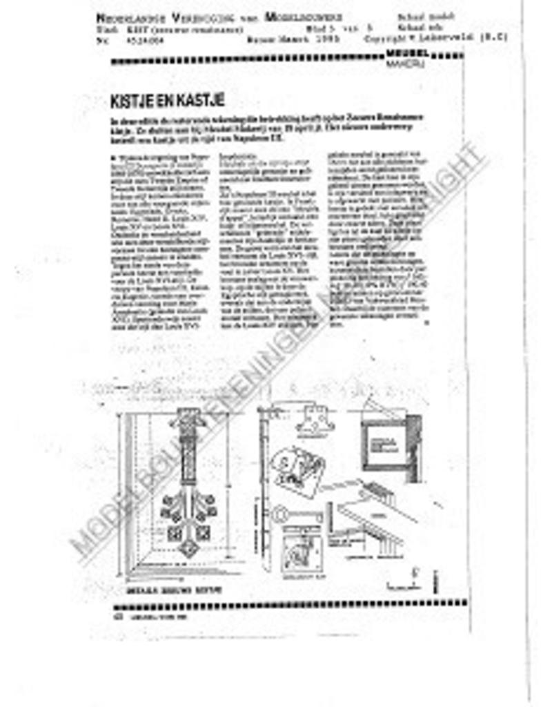 MBT Zeeuws renaissance kistje - Bouwtekening Schaal 1 : N/A (45.24.004)