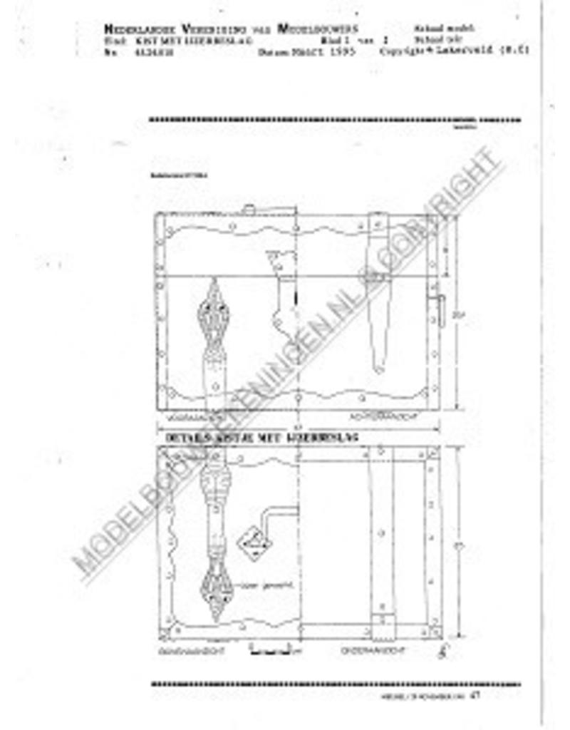 MBT Kistje met ijzerbeslag - Bouwtekening Schaal 1 : N/A (45.24.010)
