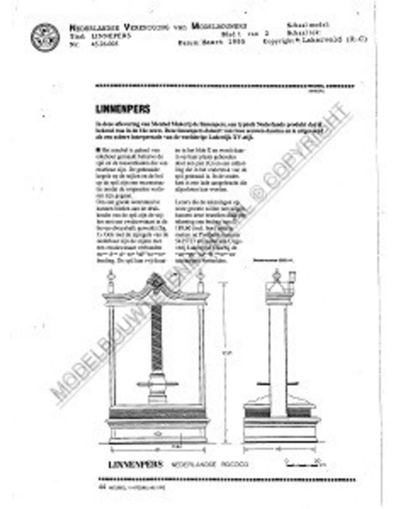 MBT Linnenpers - Bouwtekening Schaal 1 : N/A (45.26.005)