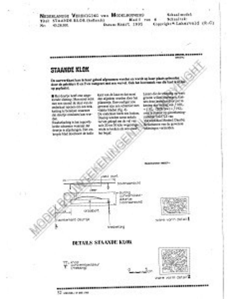 MBT Holländische Standuhr - Bauzeichnung Maßstab 1 : N/A (45.28.001)