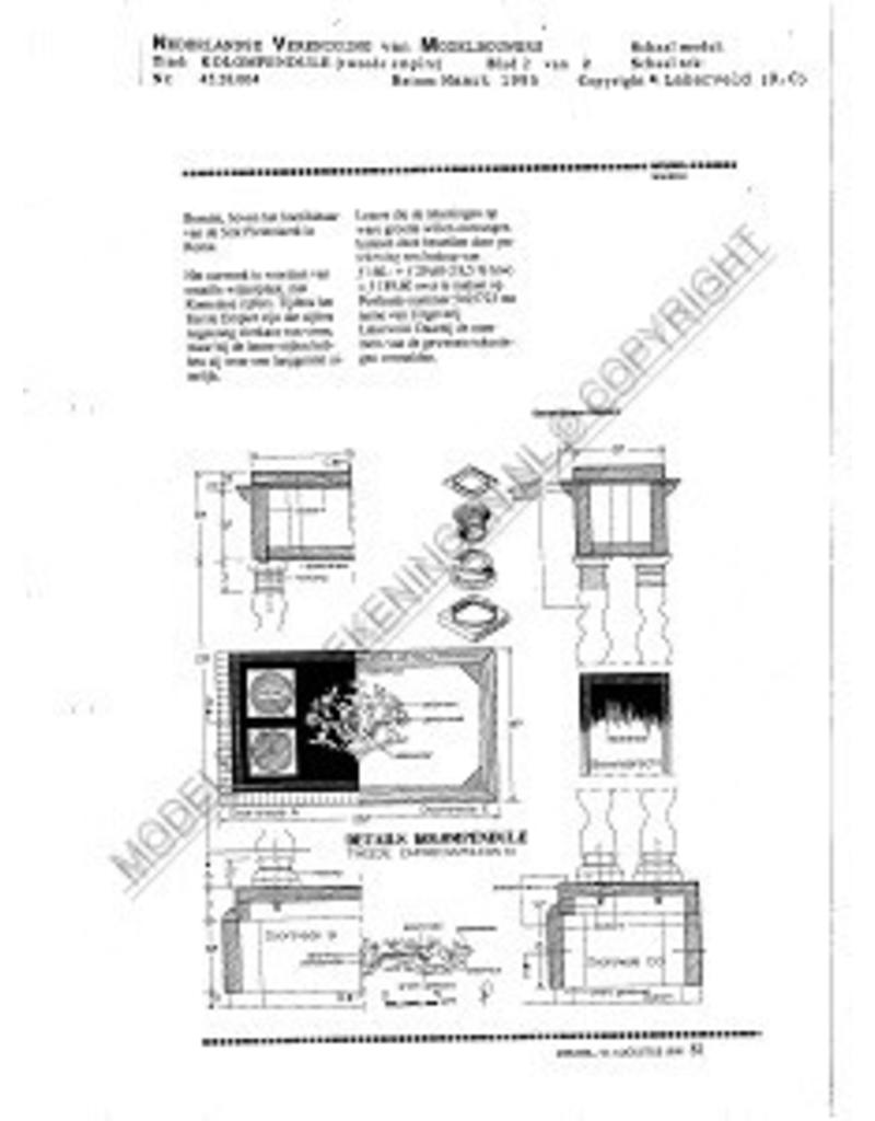MBT Kolompendule, 2e Empire - Bouwtekening Schaal 1 : N/A (45.28.004)