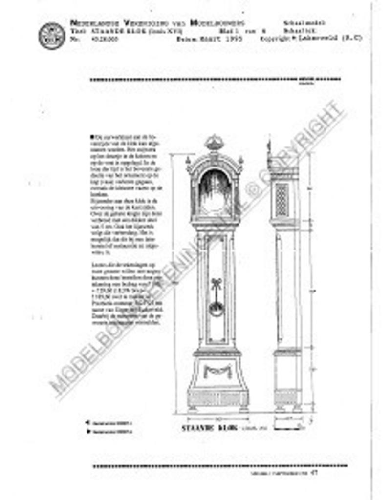 MBT Louis XV Standuhr - Bauzeichnung Maßstab 1 : N/A (45.28.005)