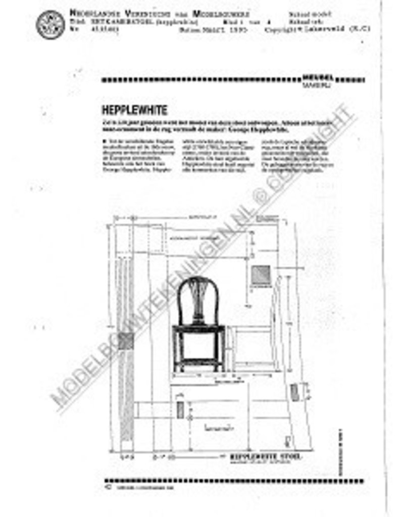 NVM 45.35.003 eetkamerstoel, Hepplewhite