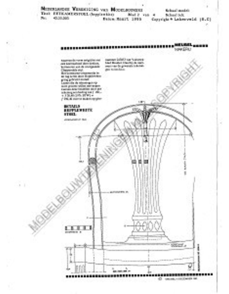 MBT eetkamerstoel, Hepplewhite - Bouwtekening Schaal 1 : N/A (45.35.003)