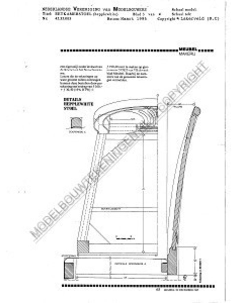 MBT eetkamerstoel, Hepplewhite - Bouwtekening Schaal 1 : N/A (45.35.003)