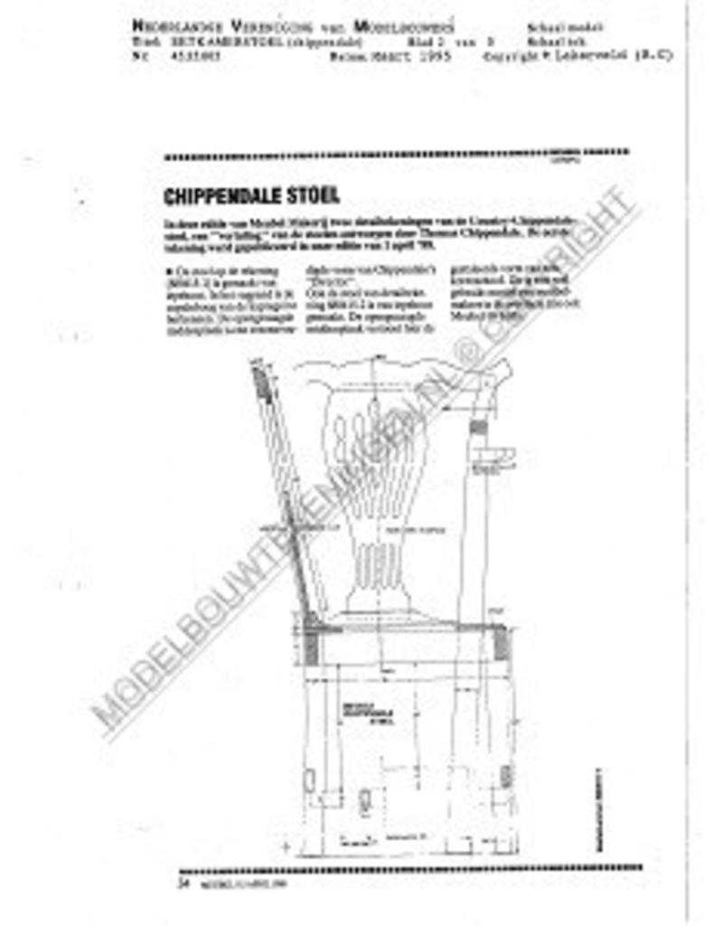 MBT Chippendale eetkamerstoel - Bouwtekening Schaal 1 : N/A (45.35.005)