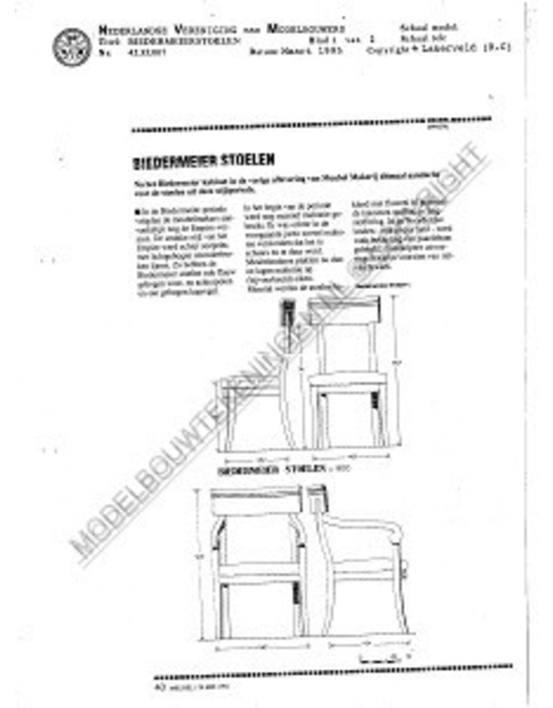 MBT Biedermeierstoelen - Bouwtekening Schaal 1 : N/A (45.35.007)