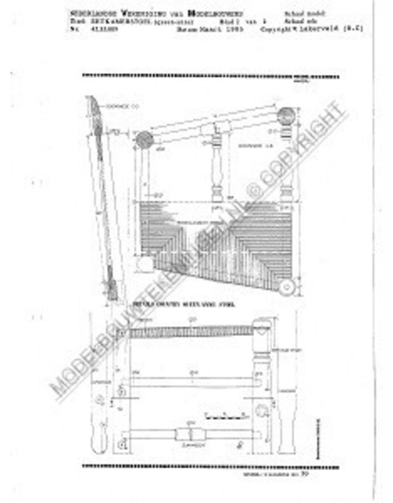 MBT Queen Anne eetkamerstoel - Bouwtekening Schaal 1 : N/A (45.35.009)